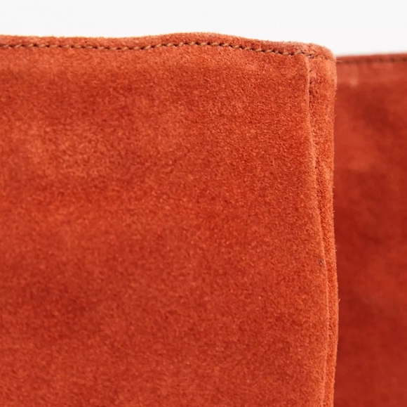 ASOS DESIGN Wide Calf Comet Suede Knee High Boots in Rust Red size 6 - Picture 4 of 7